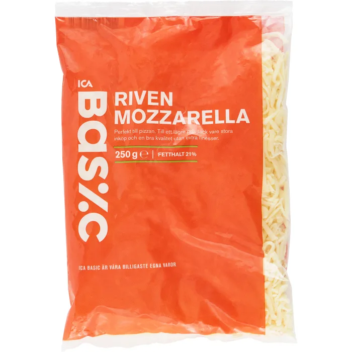 Mozzarella riven 250g ICA Basic