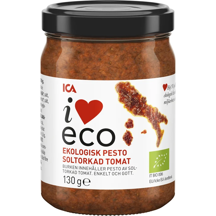 Pesto Soltorkad tomat Ekologisk 130g ICA I love eco