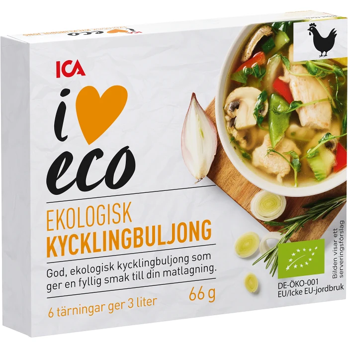 Kycklingbuljong Ekologisk 6-p 66g ICA I love eco