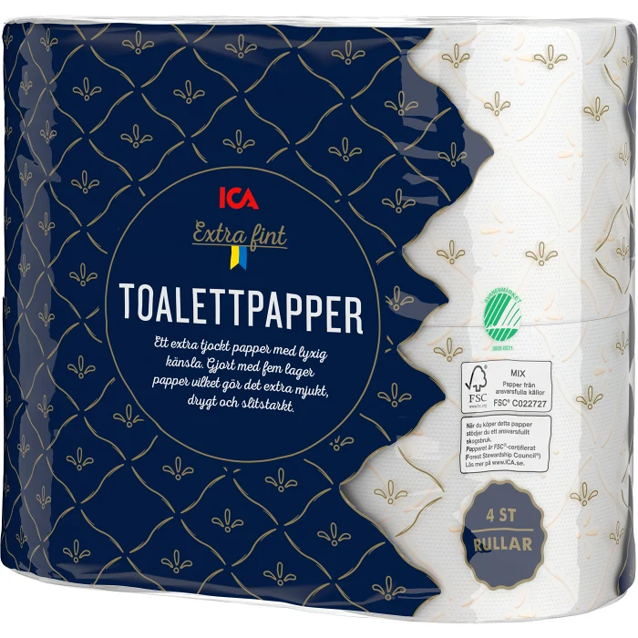 Toalettpapper Extra fint 4-p Miljömärkt ICA