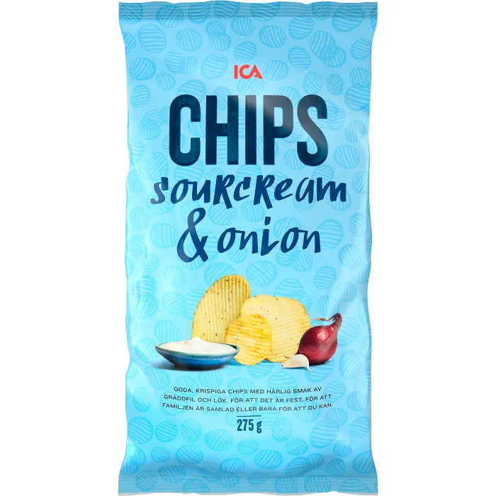 Chips Sourcream & Onion 275g ICA