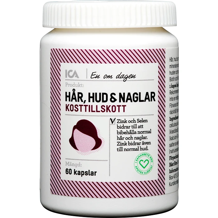 Kosttillskott Hår Hud och Naglar 60-p ICA Hjärtat