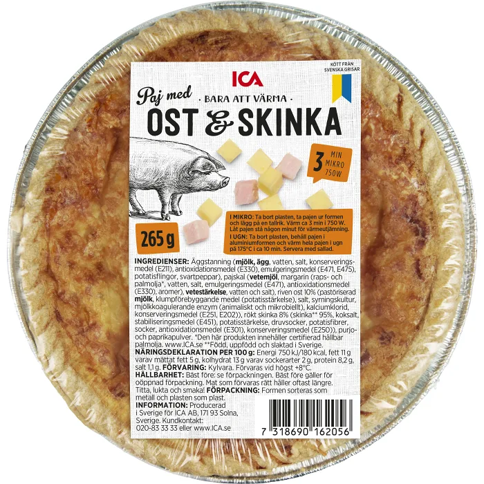 Paj Ost & skinka 265g ICA