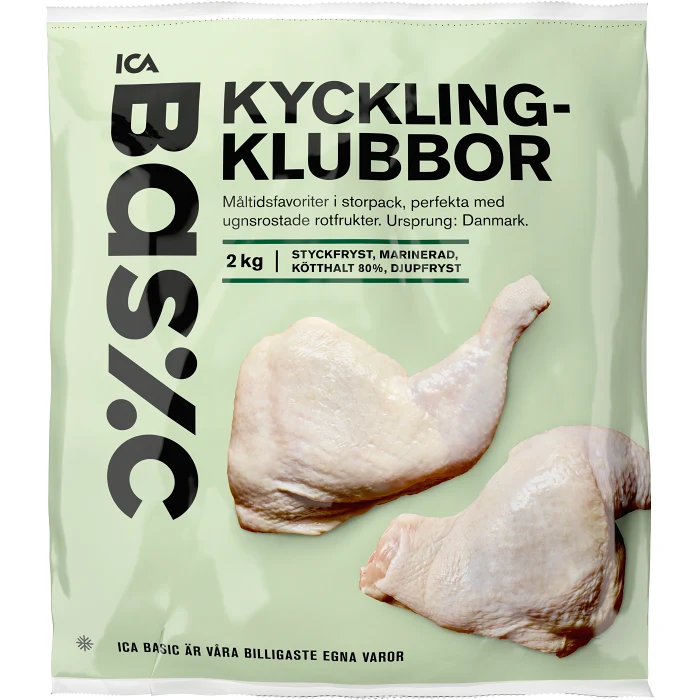 Kycklingklubba 2000g ICA Basic