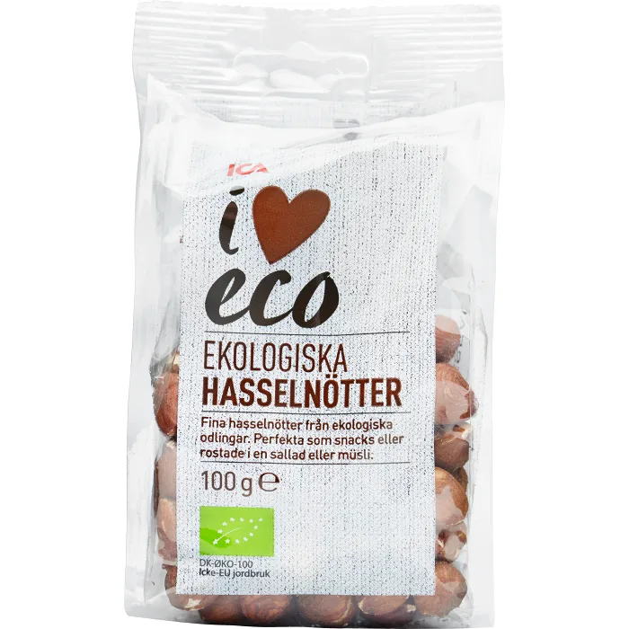Hasselnötter naturel 100g ICA I love eco