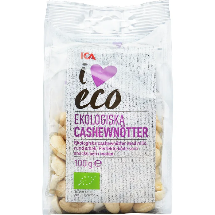 Cashewnötter naturell 100g ICA I love eco