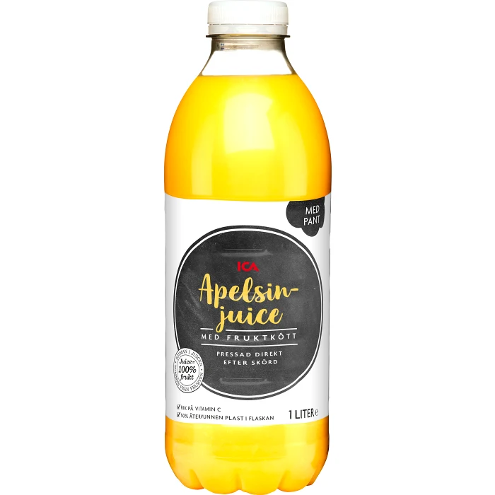 Apelsinjuice med fruktkött 1l ICA