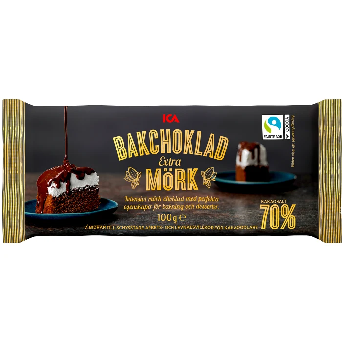 Bakchoklad Extra Mörk 70% 100g ICA