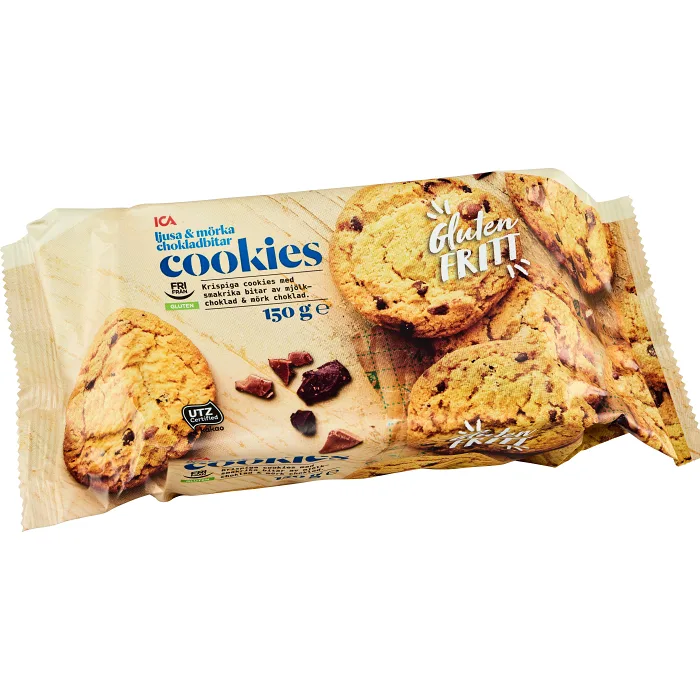 Cookies Ljus & mörk choklad Glutenfri 150g ICA