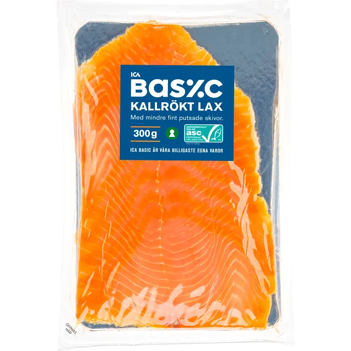 Lax Kallrökt Skivad 300g ICA Basic