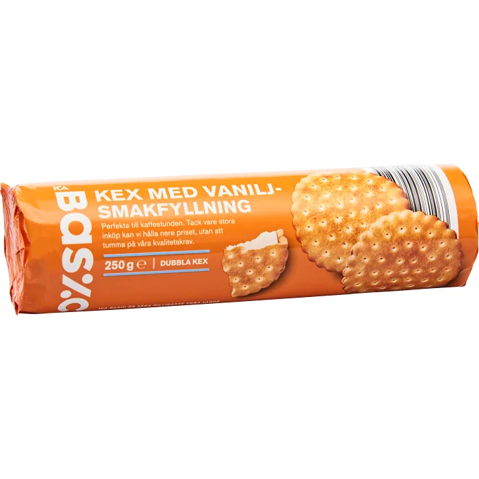 Kex med Vaniljsmakfyllning 250g ICA Basic