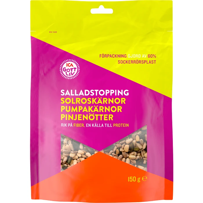 Salladstopping ICA Gott Liv Solroskärnor/Pumpakärnor/Pinjenötter 150g ICA 