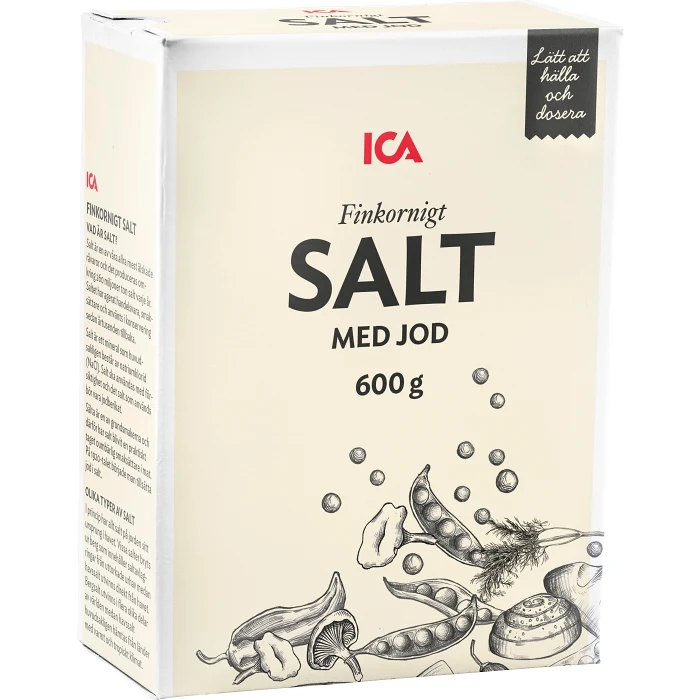 Salt Finkornigt med Jod 600g ICA