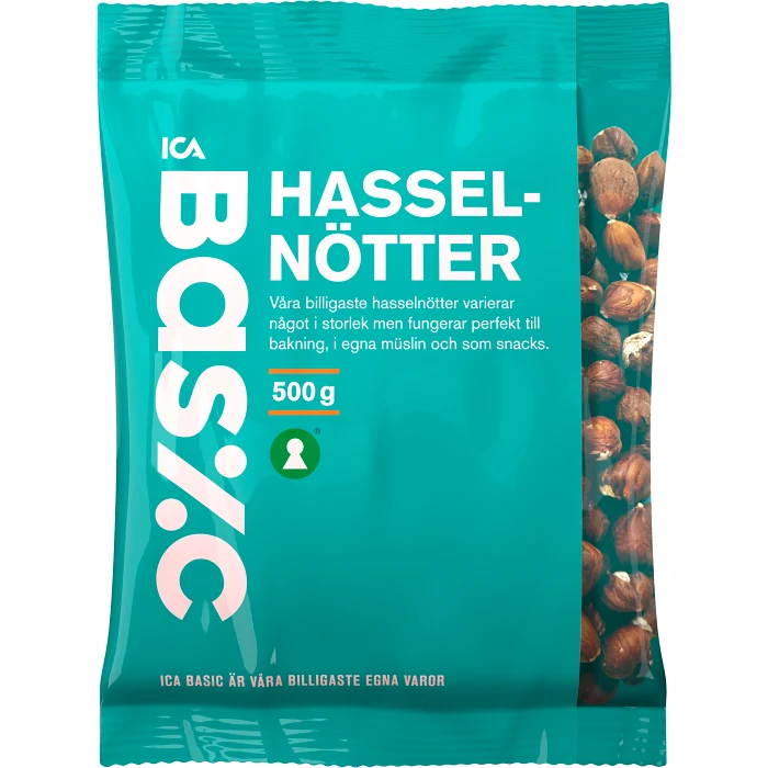 Hasselnötter 500g ICA Basic