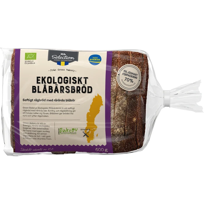 Blåbärsbröd Ekologiskt 600g ICA Selection