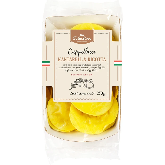 Pasta Cappellacci Kantarell Ricotta Färsk 250g ICA Selection
