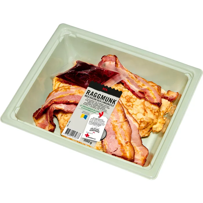 Raggmunk med bacon och lingonsylt 300g ICA