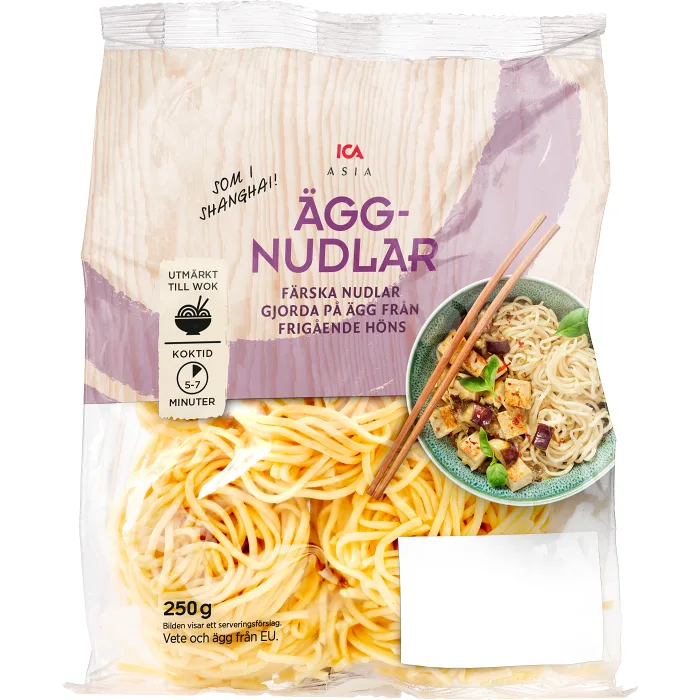 Äggnudlar färska 250g ICA Asia