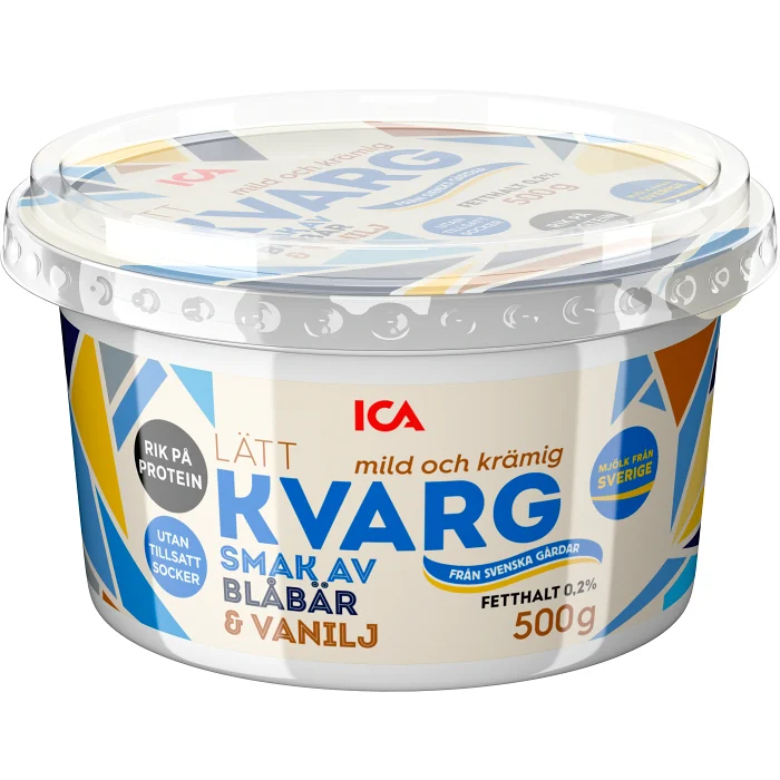 Lättkvarg Blåbär Vanilj 500g ICA