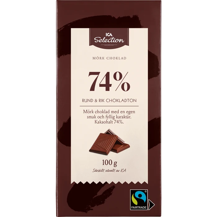 Choklad Mörk 74% 100g ICA Selection