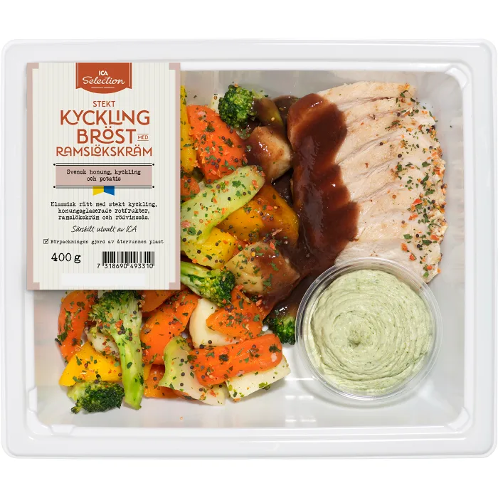 Kycklingbröst Rotfrukter Ramslökskräm Rödvinssås 402g ICA Selection