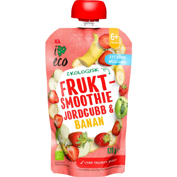 Fruktsmoothie jordgubb & banan 120g ICA I love eco