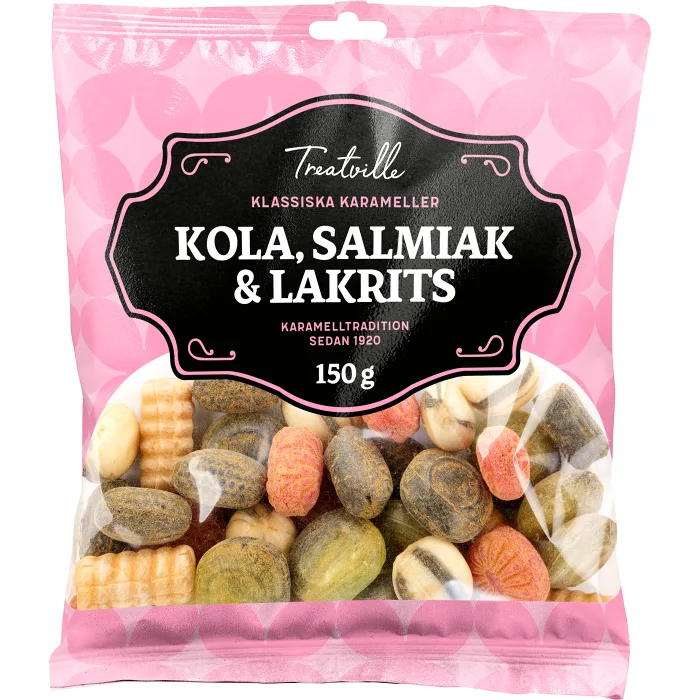 Karameller Kola Salmiak Lakrits 150g Treatville