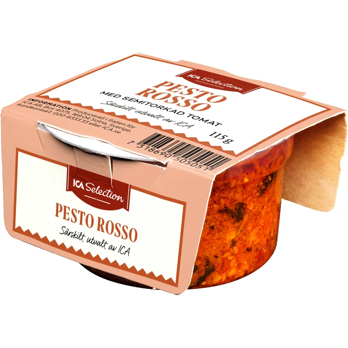 Pesto Rosso med semitorkad tomat 115g ICA Selection | Handla mat online ...