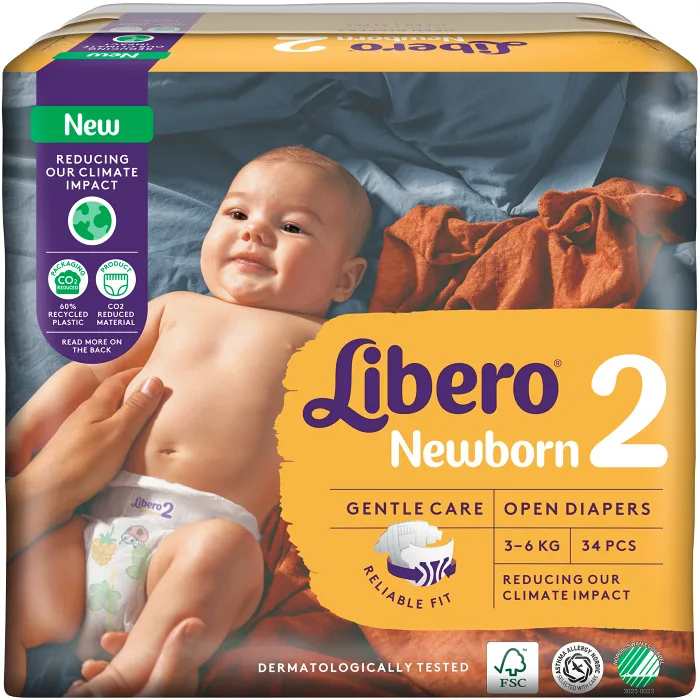 Blöjor Newborn Strl 2 3-6kg 34-pack Libero