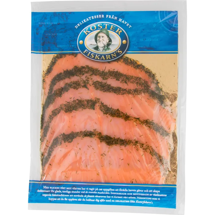 Gravad lax skivad 150g Kosterfiskarn