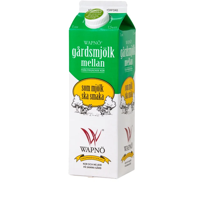 Mellanmjölk 1,5% 1l Wapnö
