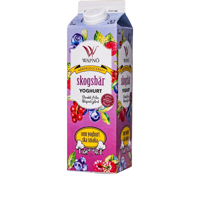 Yoghurt Hallon blåbär & lingon 2,7% 1000g Wapnö