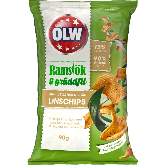 Linschips Ramslök & Gräddfil 90g Olw