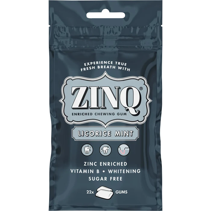 Tuggummi Licorice Mint 31,5g Zinq