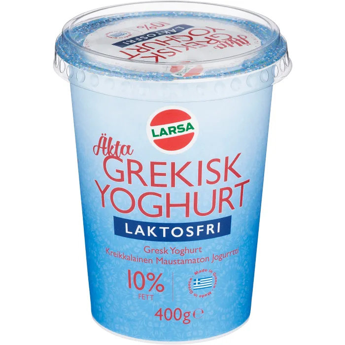 Yoghurt Grekisk Laktosfri 10% 400g Larsa Foods