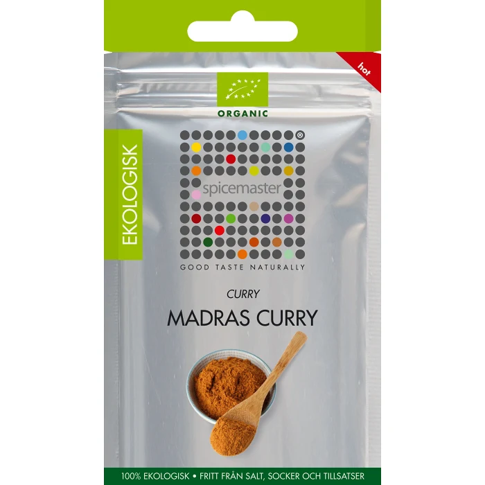 Krydda Curry Madras påse Ekologisk 21g Spicemaster