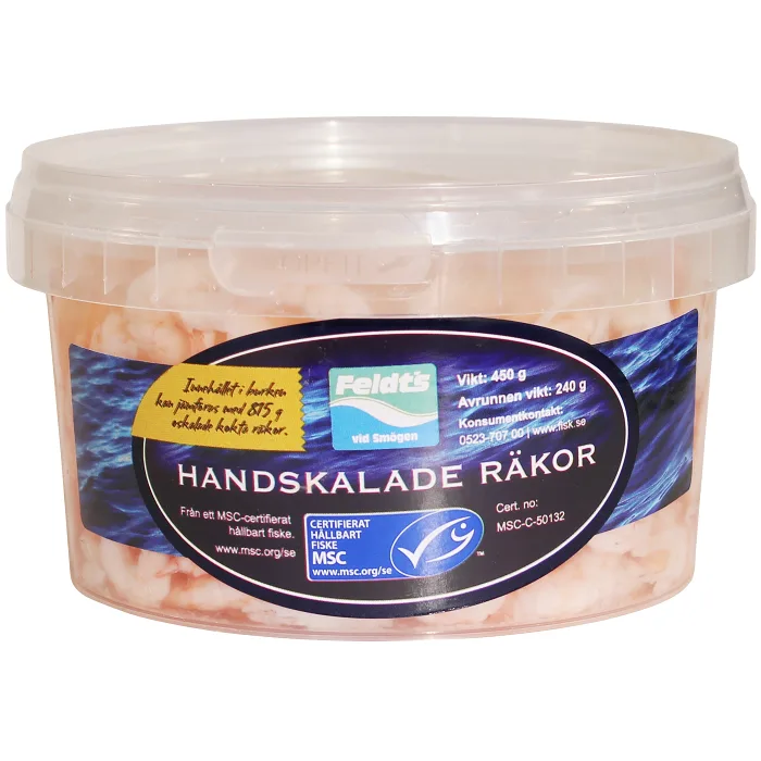 Handskalade räkor i lake 450g Feldt´s vid Smögen