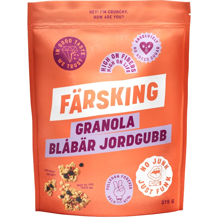 Granola blåbär jordgubb 375g Färsking | Handla mat online från din ...