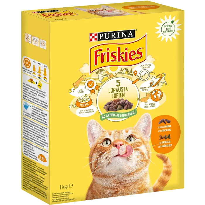 Kattmat Kyckling & grönsaker 1kg Friskies