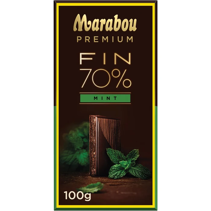 Chokladkaka Premium 70% Cocoa Mint 100g Marabou