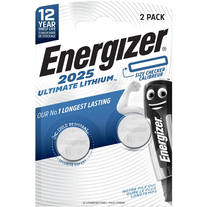 Knappcell CR2025 Ultimate Litium 2-p Energizer