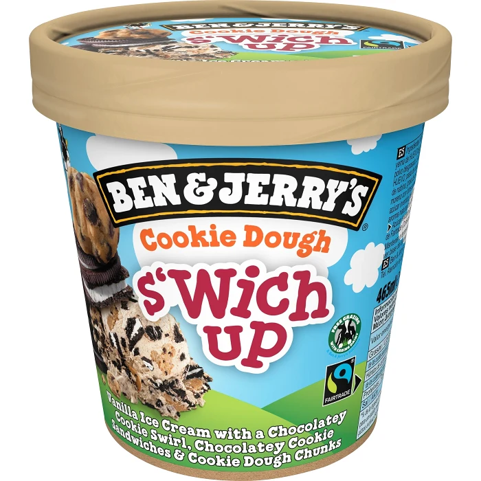 Glass Cookie Dough S'Wich Up 465ml Ben & Jerrys