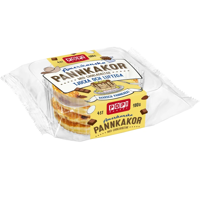 Amerikanska Pannkakor Choklad 4-p 180g POP! Bakery