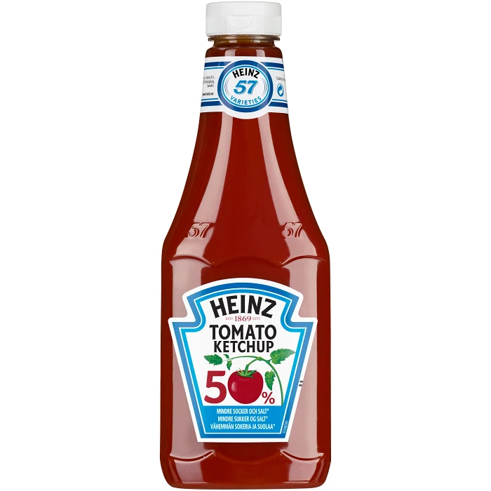 Ketchup 50% mindre socker och salt 960g Heinz