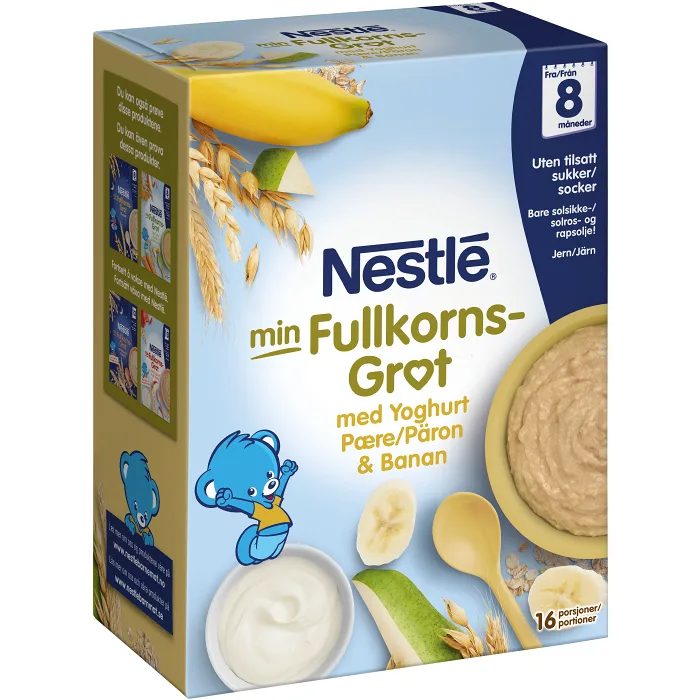 Fullkornsgröt Yoghurt Päron & banan 8m 480g Nestle