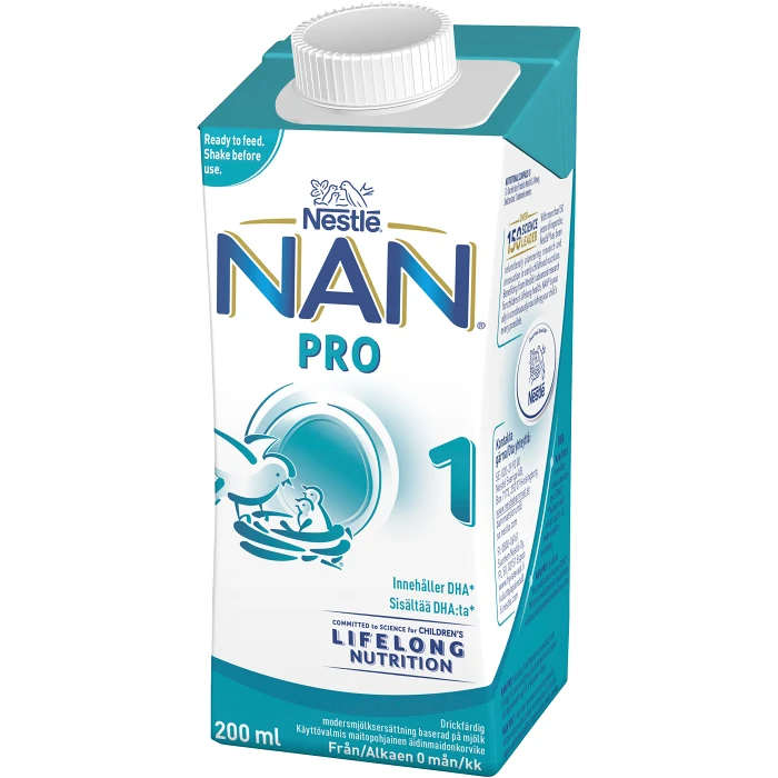 Modersmjölksersättning NAN Pro1 0mån Drickfärdig 200ml Nestle