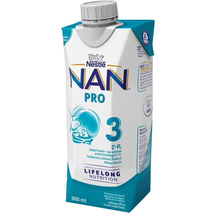 Mjölkdryck NAN Pro 3 Från 12 Mån 500ml Nestle