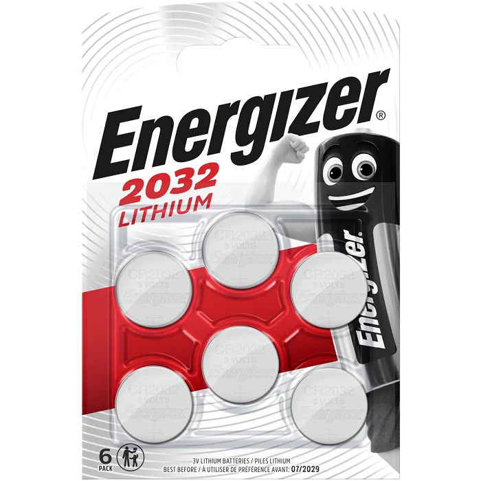 Batteri/knappcell litium 3V CR2032 6-pack Energizer