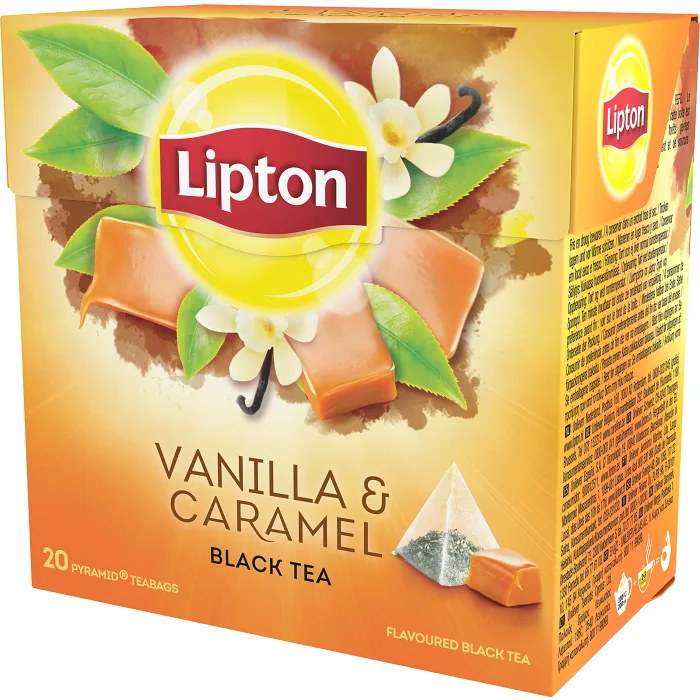 Svart te Vanilla Caramel 20-p Lipton