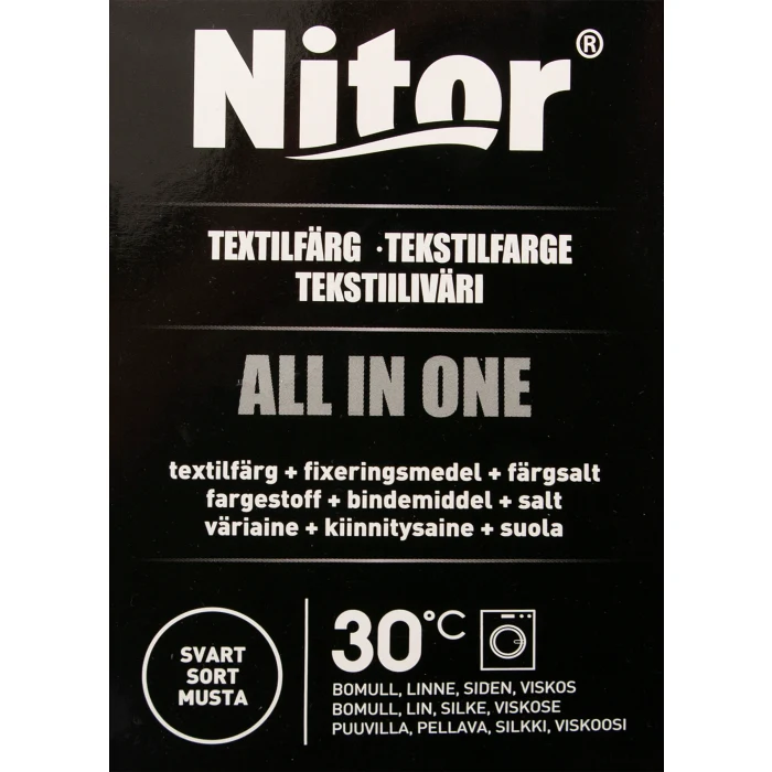 All in one Svart Textilfärg Nitor